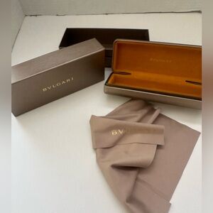 Empty Bvlgari Sunglasses Case with Cleaning Cloth & Box